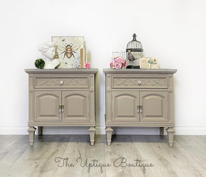 Parisian chic solid wood nightstands side tables