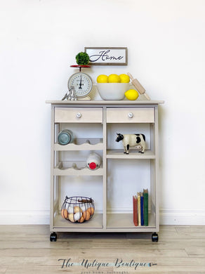 Cottage farmhouse chic kitchen cart table