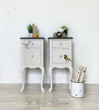 Load image into Gallery viewer, Modern farmhouse cottage chic solid wood nightstands side tables