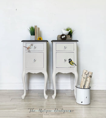 Modern farmhouse cottage chic solid wood nightstands side tables