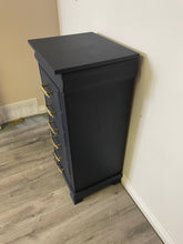 Load image into Gallery viewer, Metallic chic solid wood jewellery chest armoire stand