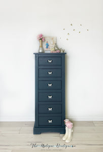 Modern metallic chic butterfly jewellery chest armoire
