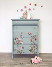 Load image into Gallery viewer, Botanical chic solid wood tallboy empire dresser chest of drawers