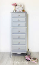 Load image into Gallery viewer, Parisian chic solid maple tall dresser lingerie chest jewellery armoire