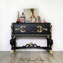 Load image into Gallery viewer, Antique Jacobean solid wood server sideboard coffee station buffet dresser