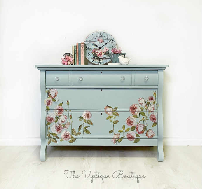 French country chic solid wood sideboard dresser buffet credenza