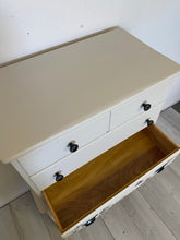 Load image into Gallery viewer, Botanical chic solid maple wooden tallboy dresser chest of drawers bureau