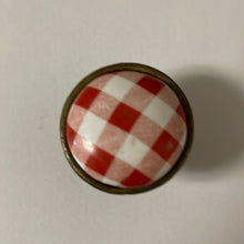 Load image into Gallery viewer, Red and white gingham Buffalo check plaid drawer pull knobs