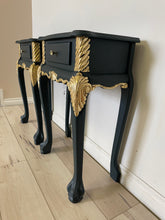 Load image into Gallery viewer, Modern metallic chic solid wood nightstands side tables end tables