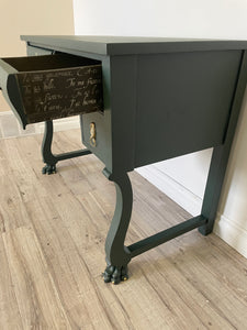 Parisian chic solid wood empire desk vanity console side entryway table