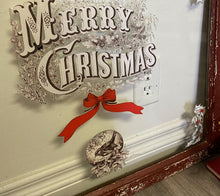 Load image into Gallery viewer, Holiday Christmas themed salvaged window home decor