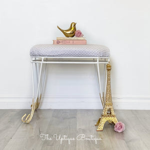 Parisian chic metal vanity foot stool