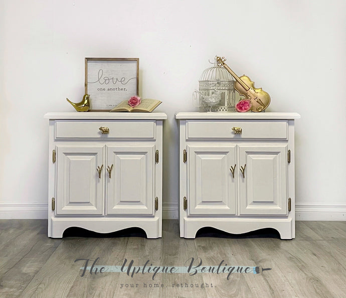 Woodland metallic chic solid wood nightstands side tables