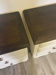 Modern cottage chic solid wood end tables nightstands