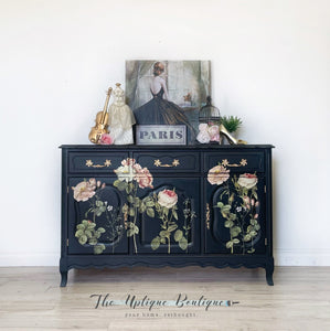 Parisian chic solid wood sideboard buffet server credenza cabinet