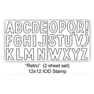 Retro Stamp IODS 12 x 12 2 sheets