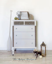 Load image into Gallery viewer, Modern farmhouse solid wood tallboy dresser chest of drawers
